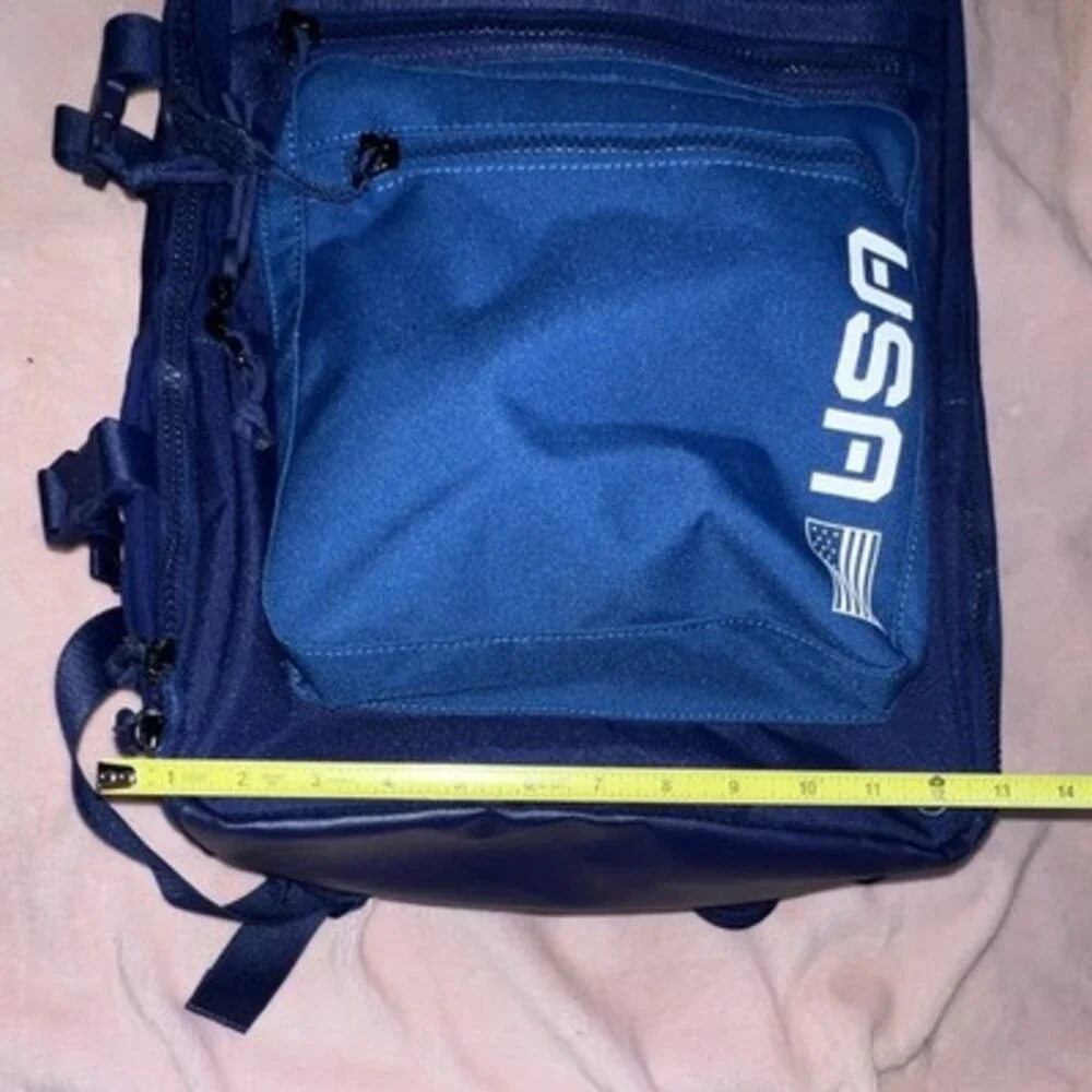 Nike USA Blue Backpack 18x12 Zip Closure Logo Adjustable Straps